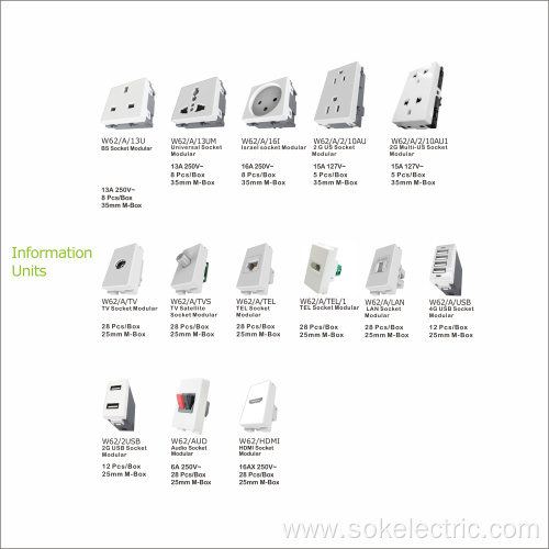 Multi Duplex US power Socket outlet screw terminal